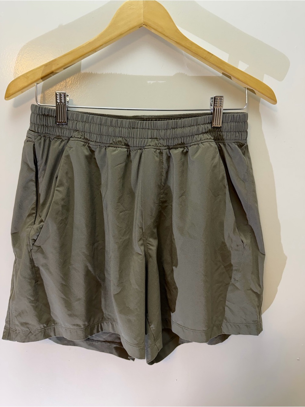lululemon athletica Olive Green Elastic-Waist Athletic Shorts